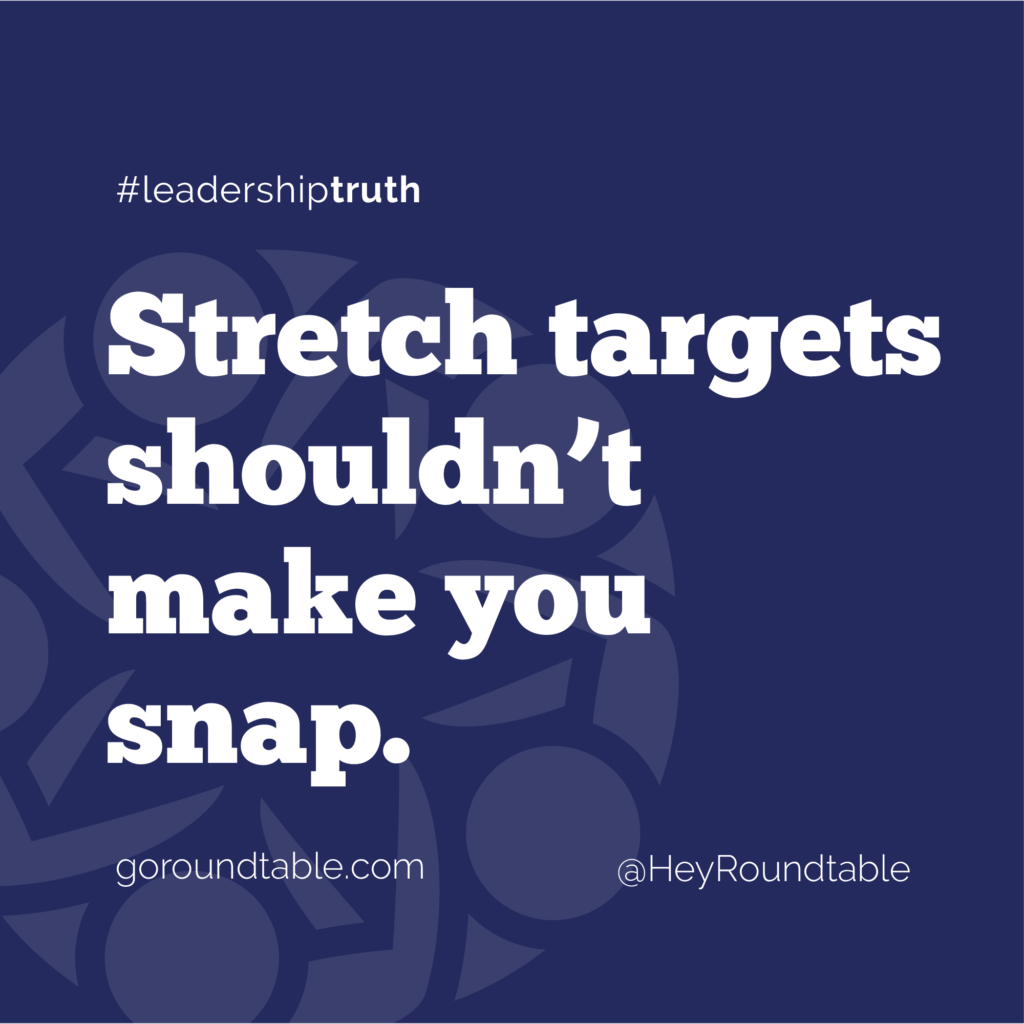 #leadershiptruth - Stretch targets shouldn't make you snap.